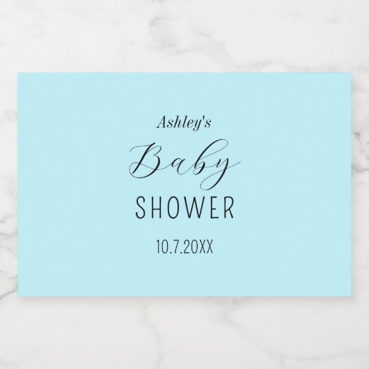 Boy Baby shower Blue Elegant Likeurfles Etiket (Enkel label)