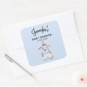 Boy Baby shower Blue Overalls 3-in Candle Sticker (Envelop)