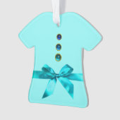 BOY BABY SHOWER Blue Ribbon T shirt Ornament (voorkant)