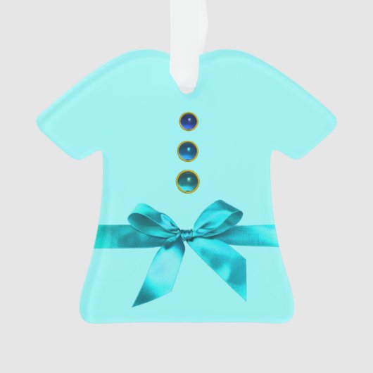 BOY BABY SHOWER Blue Ribbon T shirt Ornament (voorkant)