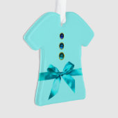 BOY BABY SHOWER Blue Ribbon T shirt Ornament (voorkant)