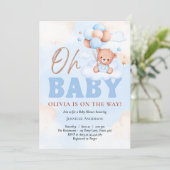 Boy baby shower, Blue, we kunnen bijna wachten, Te Kaart (Staand voorkant)