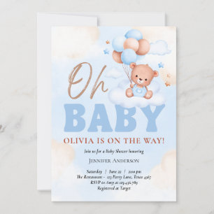 Boy baby shower, Blue, we kunnen bijna wachten, Te Kaart