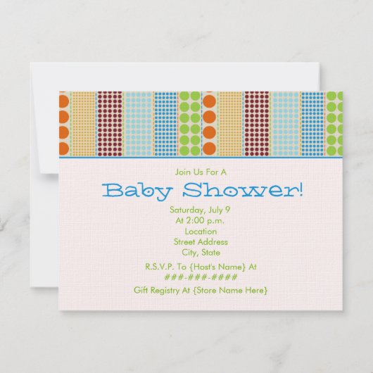 Boy Baby shower Boho Stippen Bundle Kaart (Achterkant)