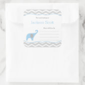Boy Baby shower Bookplate, baby's eerste bibliothe Vierkante Sticker (Tas)