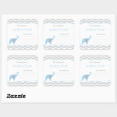 Boy Baby shower Bookplate, baby's eerste bibliothe Vierkante Sticker (Vel)