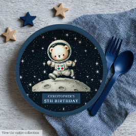 Boy Baby shower Bord met Space Teddy Bear