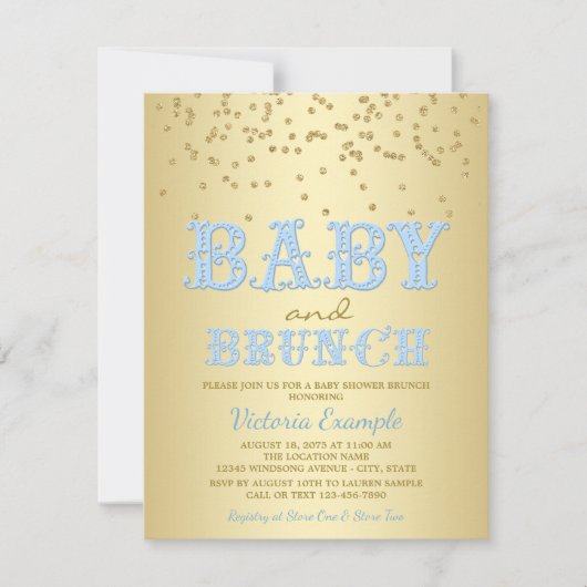 Boy Baby shower Brunch Baby Shower Uitnodigingen (Voorkant)