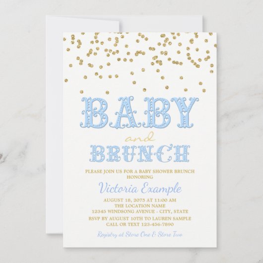 Boy Baby shower Brunch Baby Shower Uitnodigingen (Voorkant)