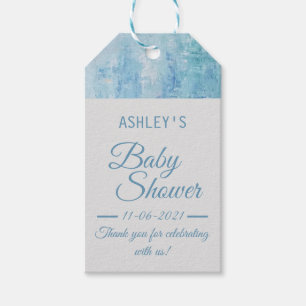 Boy Baby shower Dank je Dusty Blue Navy Favor Cadeaulabel