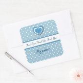 Boy Baby shower Dank je wel BLUE Polka Dots Vierkante Sticker (Envelop)