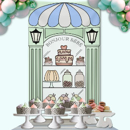 Boy Baby shower dessert tafel achtergrond Banner