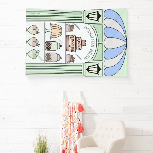 Boy Baby shower dessert tafel achtergrond Banner (Insitu)