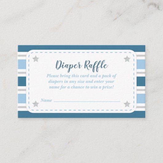 Boy Baby shower Diaper Raffle Card Informatiekaartje (Voorkant)