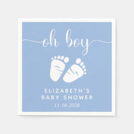 Boy Baby shower Feet Blauw Servet