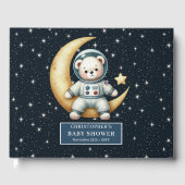 Boy Baby shower Gastboek Ruimte Teddy Bear Gastenboek (Voorkant)