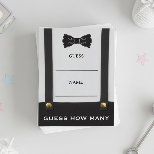 Boy Baby Shower Gentleman Guess How Many Game Informatiekaartje