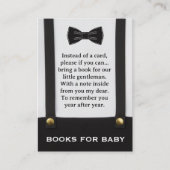 Boy Baby Shower Gentleman Suspenders Book Request Informatiekaartje (Voorkant)