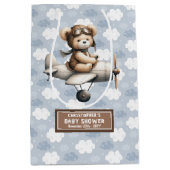 Boy Baby shower Gift Bag met Vliegend Beer Ontwerp Medium Cadeauzakje (Voorkant)