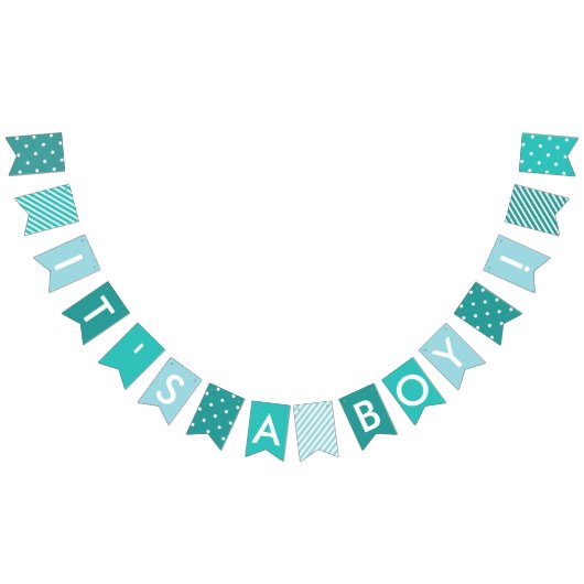 Boy Baby shower Het is een Boy Turquoise Blue Vlaggetjes (Alle)