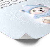 Boy Baby shower Hoe groot is het buikspel van mama Poster (Hoek)