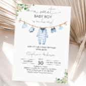 Boy Baby shower Invitation Babykleding Nodig een Kaart