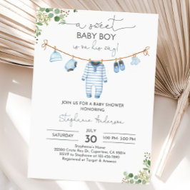 Boy Baby shower Invitation Babykleding Nodig een Kaart