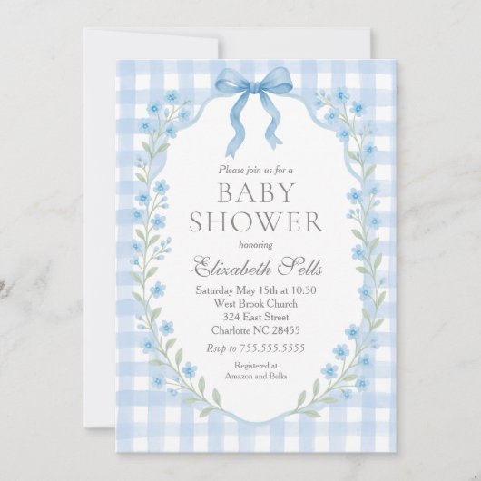 Boy Baby Shower Invitation, Boy baby shower Kaart (Voorkant)