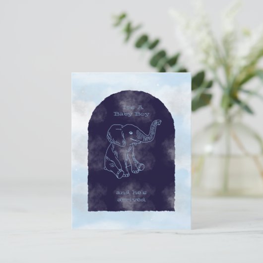 Boy Baby Shower Invitation Briefkaart (Staand voorkant)