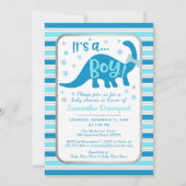 Boy Baby shower Invitation Dinosaur Kaart (Voorkant)