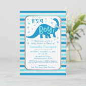 Boy Baby shower Invitation Dinosaur Kaart (Staand voorkant)