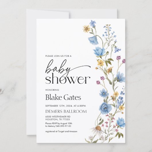 Boy Baby Shower Invitation  Kaart (Voorkant)