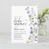 Boy Baby Shower Invitation  Kaart (Staand voorkant)