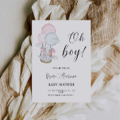 Boy Baby shower Invitation, Oh Boy Invitation, Kaart