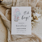 Boy Baby shower Invitation, Oh Boy Invitation, Kaart