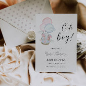 Boy Baby shower Invitation, Oh Boy Invitation, Kaart