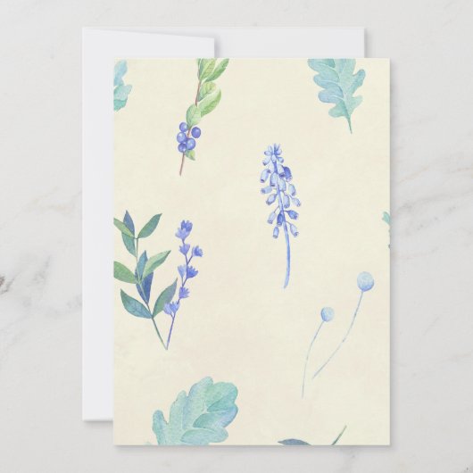 Boy baby shower Invitation Woodland Fox Blue Kaart (Achterkant)