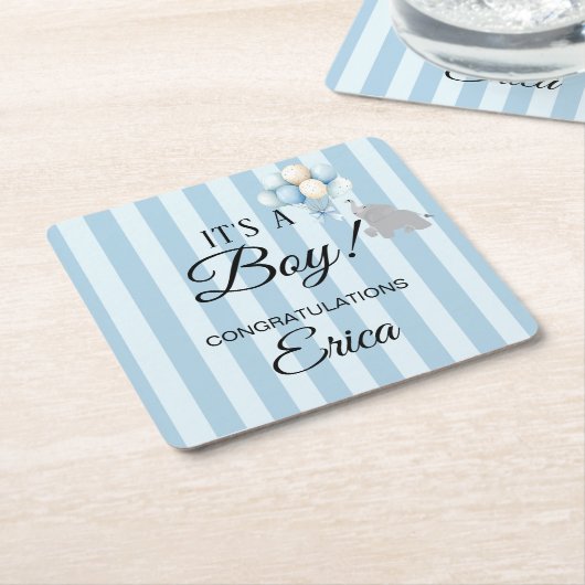 Boy Baby Shower Kartonnen Onderzetters (Schuin)
