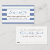 Boy Baby shower Luier Raffle Ticket, Blauw Bruin Informatiekaartje (Voorkant / Achterkant)