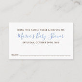 Boy Baby shower Luier Raffle Ticket Informatiekaartje (Achterkant)