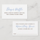 Boy Baby shower Luier Raffle Ticket Informatiekaartje (Voorkant / Achterkant)