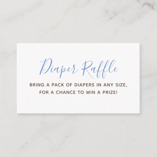 Boy Baby shower Luier Raffle Ticket Informatiekaartje (Voorkant)