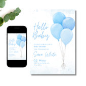 Boy Baby shower Moderne Minimalistische Blauwe Bal Kaart