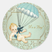  Boy Baby shower Ronde Sticker (Voorkant)
