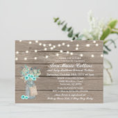 Boy Baby shower Rustic String Lights Baby's Adem Kaart (Staand voorkant)