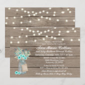 Boy Baby shower Rustic String Lights Baby's Adem Kaart (Voorkant / Achterkant)