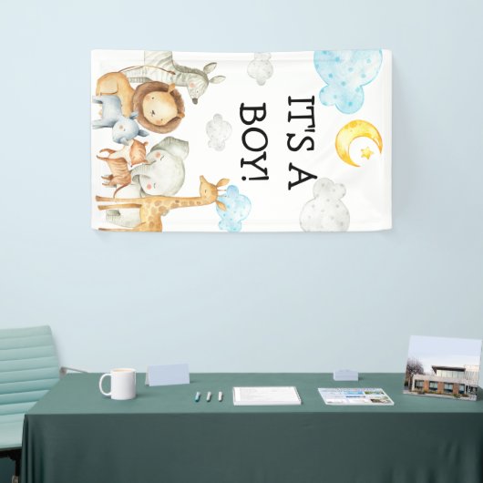 Boy Baby shower Safari Oerwoud Animals Cute Spandoek (Beurs)