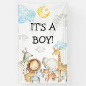 Boy Baby shower Safari Oerwoud Animals Cute Spandoek (Verticaal)