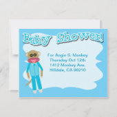 Boy Baby shower Schattigee Sockmonkey Art Kaart (Voorkant)