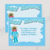 Boy Baby shower Schattigee Sockmonkey Art Kaart (Voorkant / Achterkant)